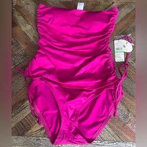 Tommy Bahama shirred bandeau 1 piece with side ties size 8. NWT